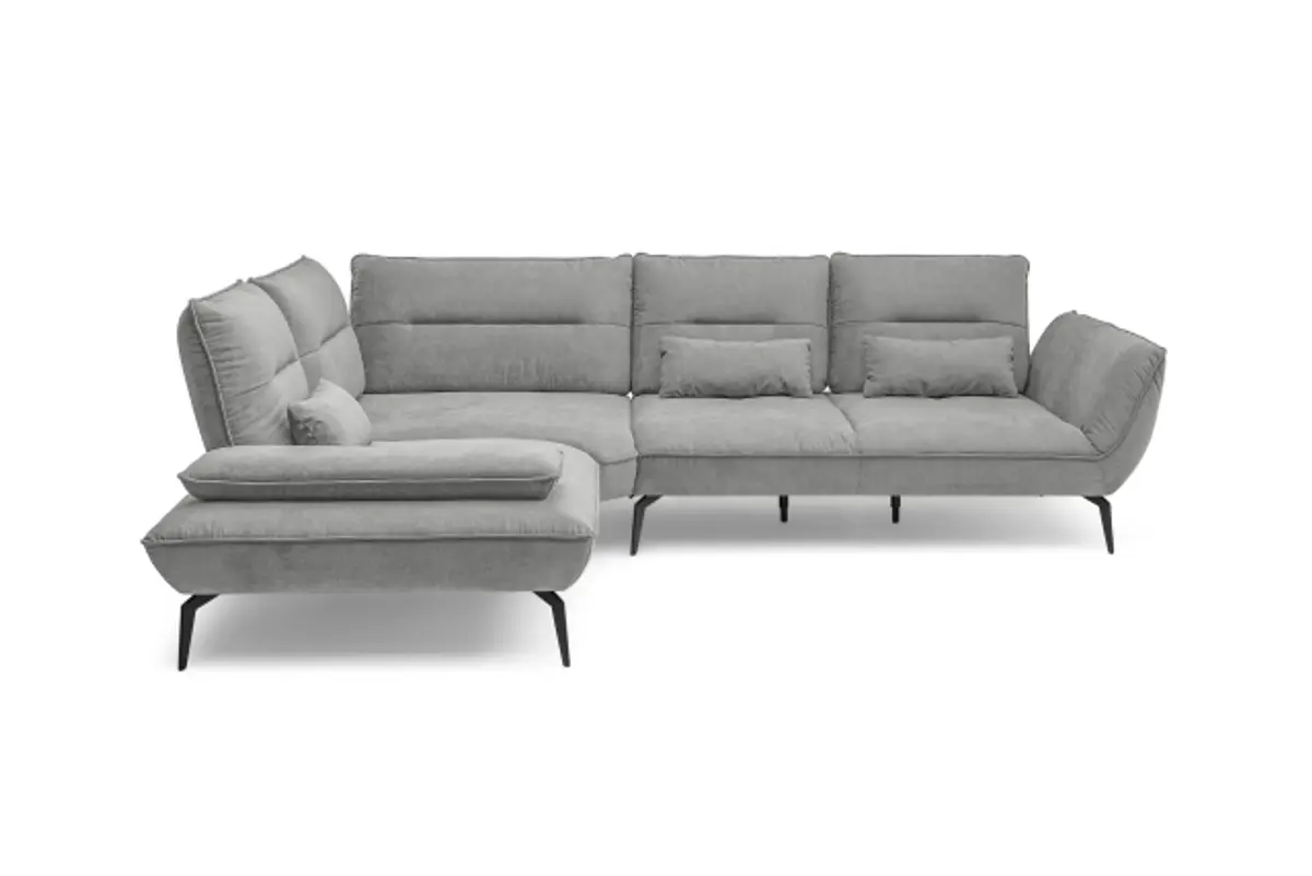 Ecksofa PAYTON - Ecke links, 2,5-Sitzer, Stoff, Silbergrau