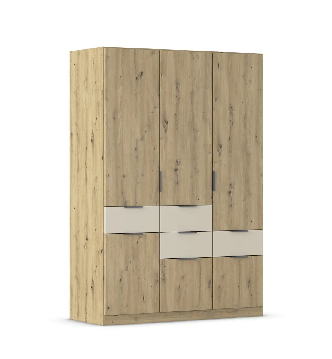 Drehtürenschrank RAAS- B ca. 136 cm, Eiche Dekor, Champagner