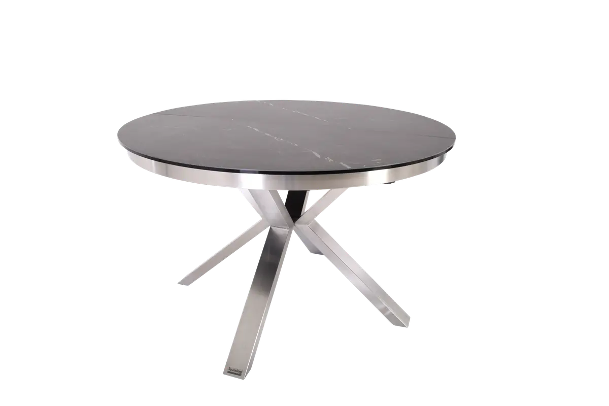 Esstisch MAIJA - ausziehbar, D ca. 120 cm, Keramik, Grau