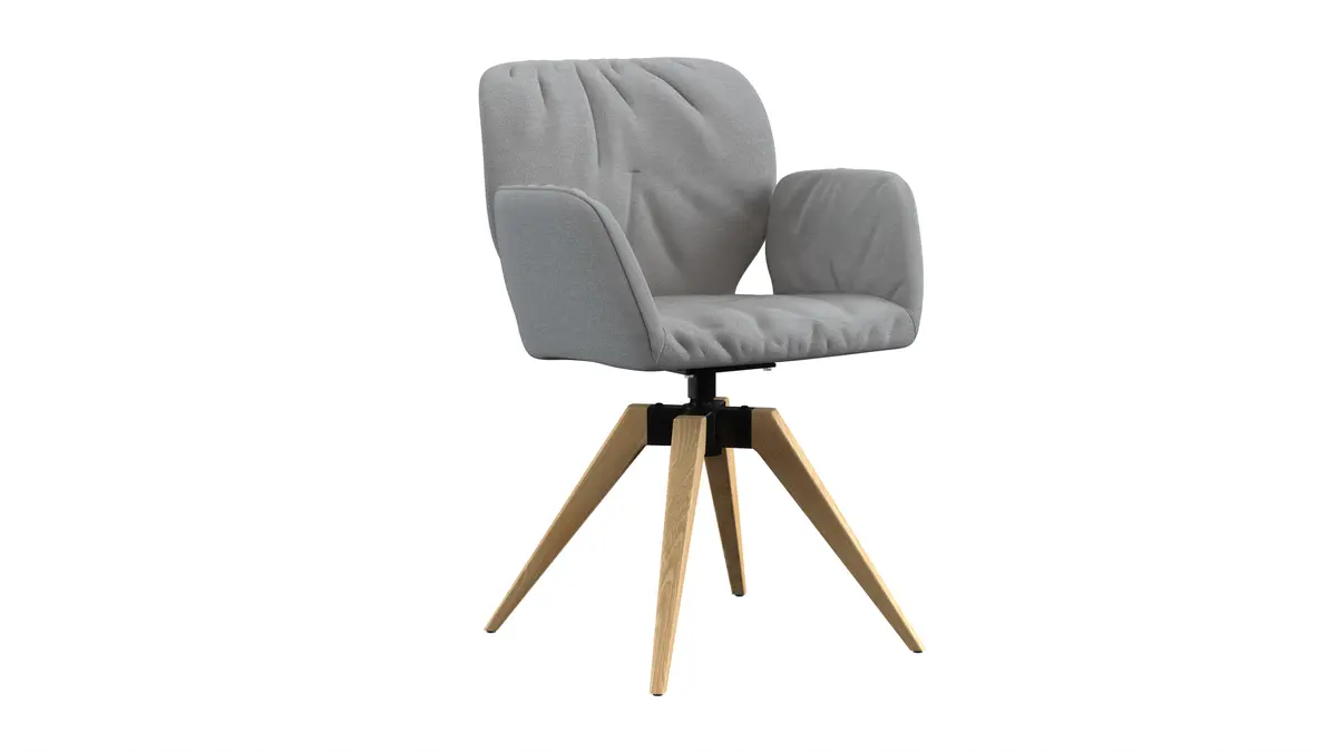 Armlehnstuhl Saltino - Stoff, Hellgrau