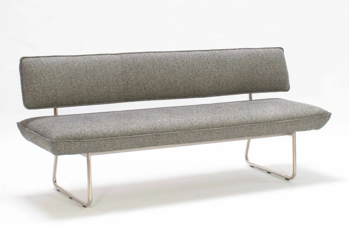 Polsterbank - Breite ca. 200 cm, Stoff, Graubeige