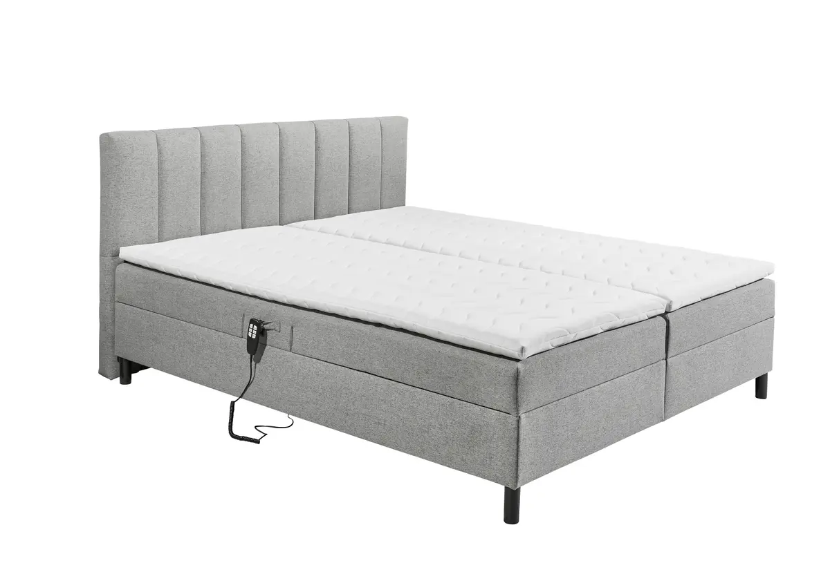 Boxspringbett- Liegefläche ca. 180x200 cm, Stoff, Ash