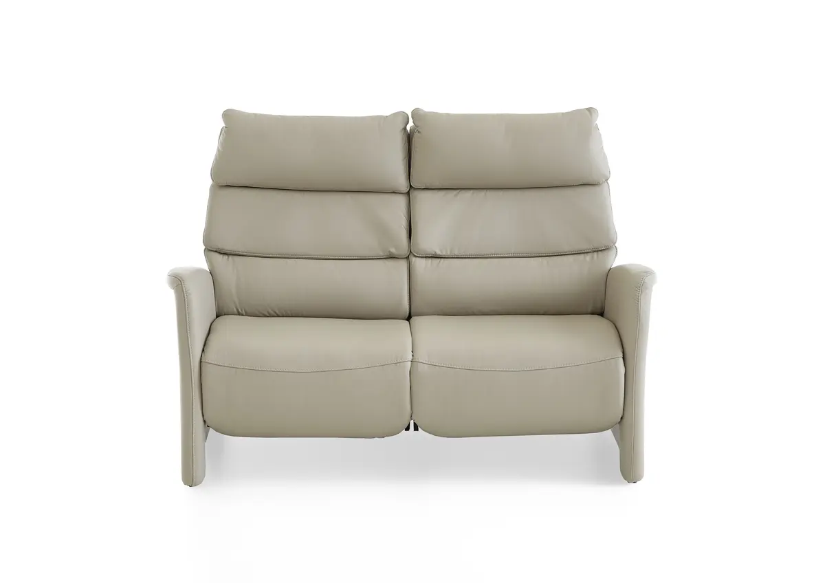 Sofa - 2,5-Sitzer, Kopfteil verstellbar, Leder, Perlmutt,