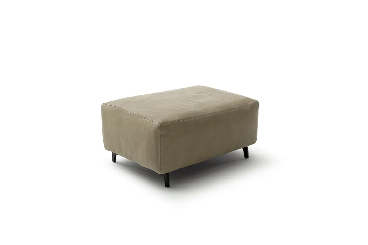 Hocker Arrezo - LB ca. 90x65 cm, Leder, Taupe