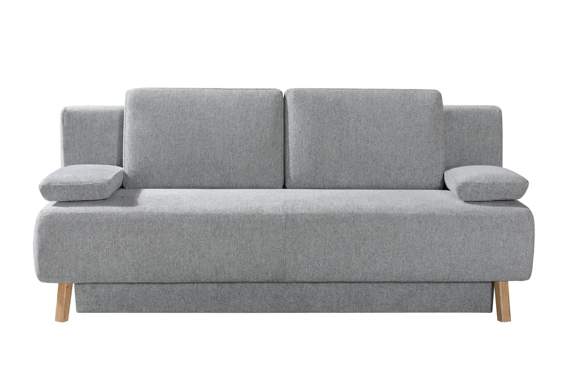 Querschläfer - Schlaffunktion mit Bettkasten, Stoff, Grau