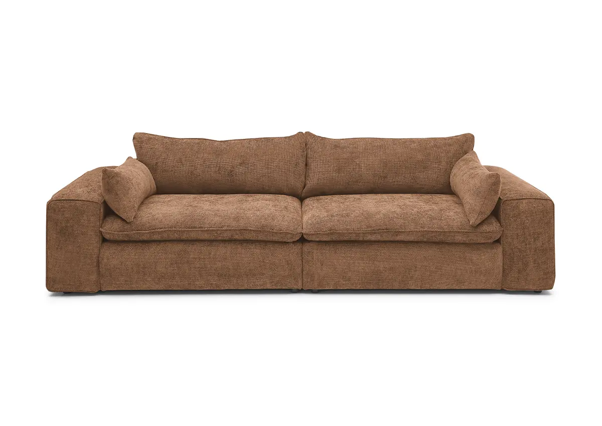 Sofa - 3-Sitzer, Stoff, Terracotta