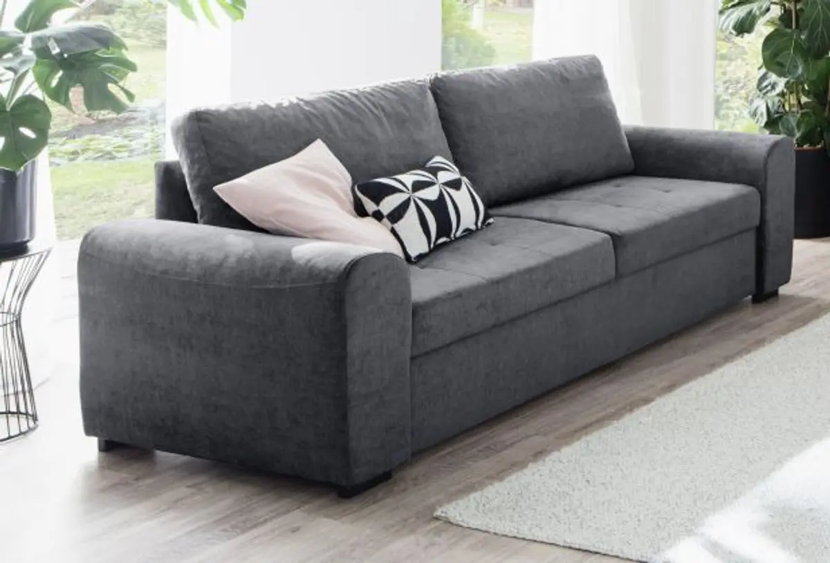 Sofa - 3-Sitzer, Stoff, Dunkelgrau