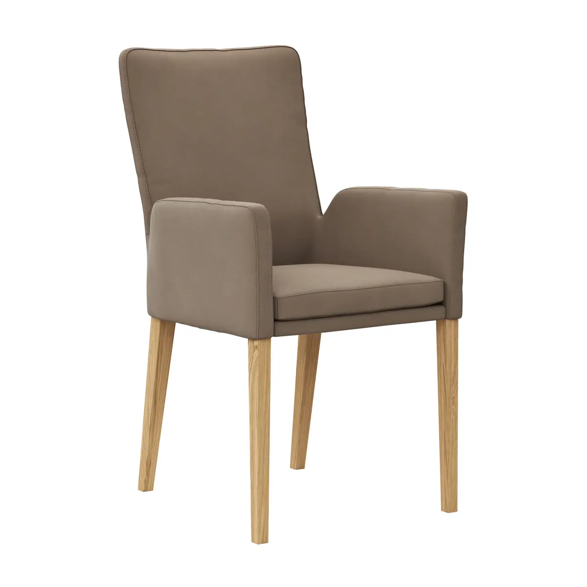 Armlehnstuhl Tuma - Leder, Kitt