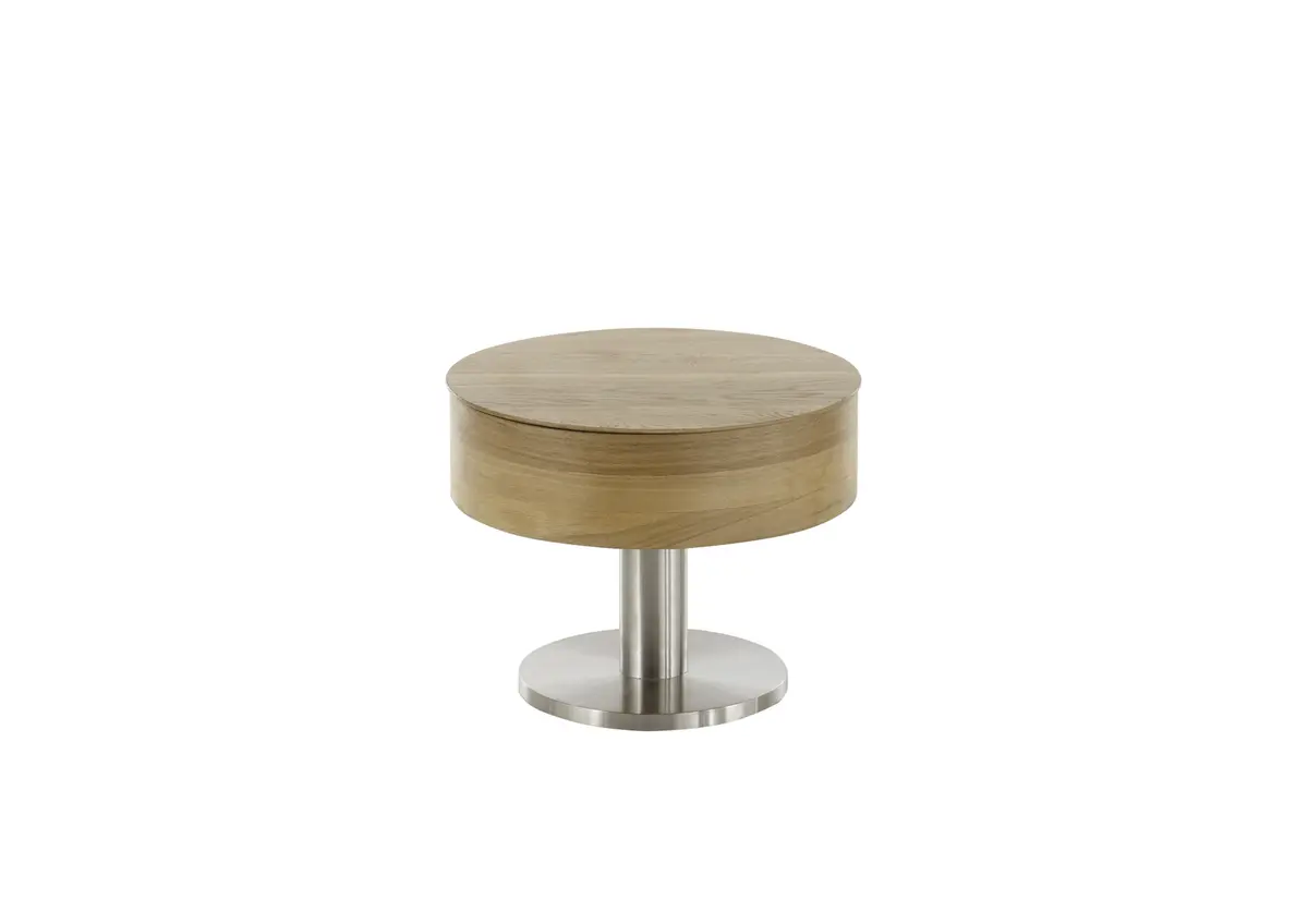 Couchtisch - höhenverstellbar, LBH ca. 60x60x47 cm, Asteiche Furnier