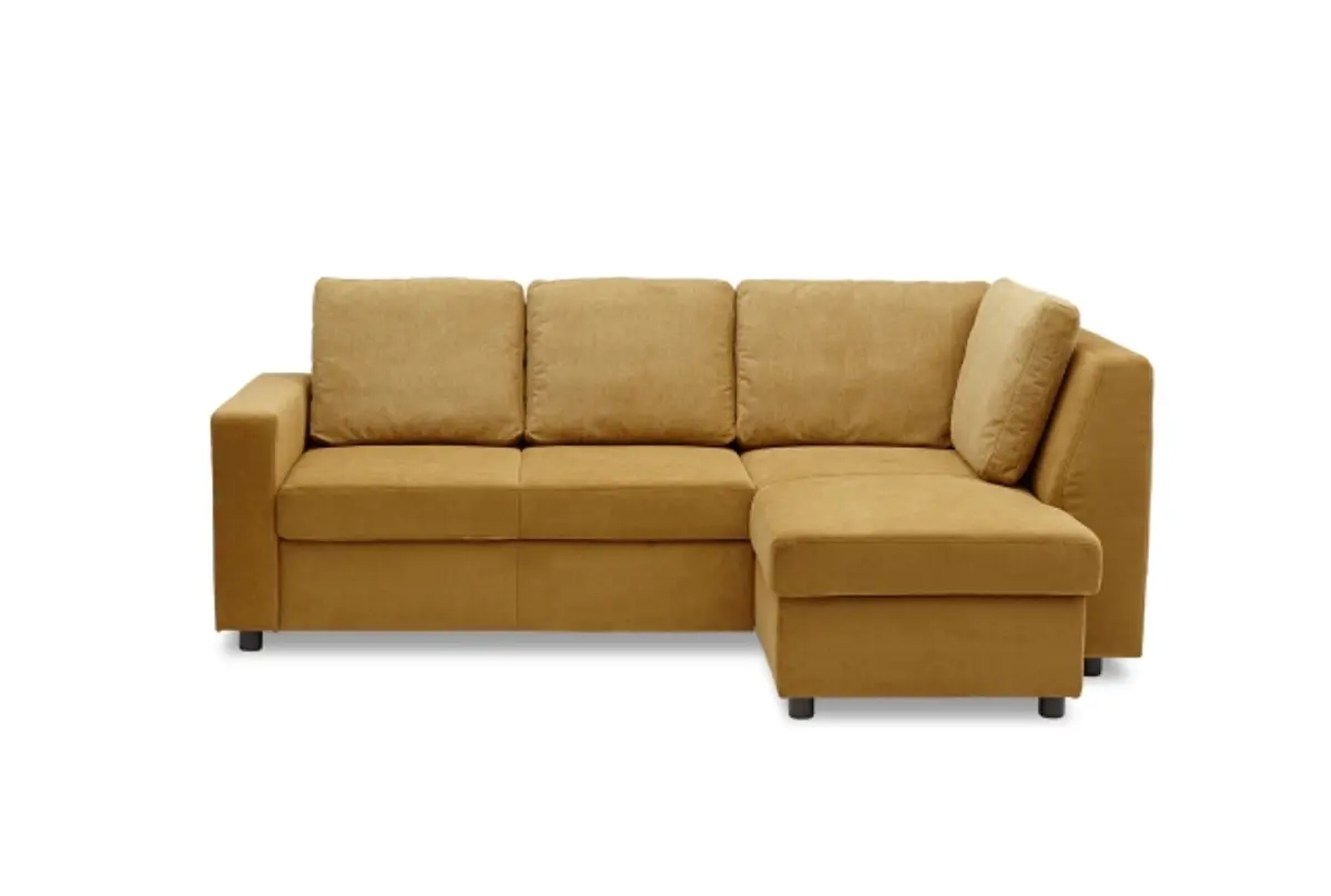 Ecksofa PRO FLEXX - 2-Sitzer, Ecke rechts, Stoff, Senfgelb