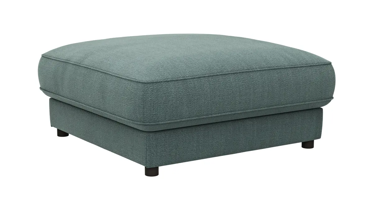 Hocker Juni - LB ca. 90x90 cm, Stoff, Petrol