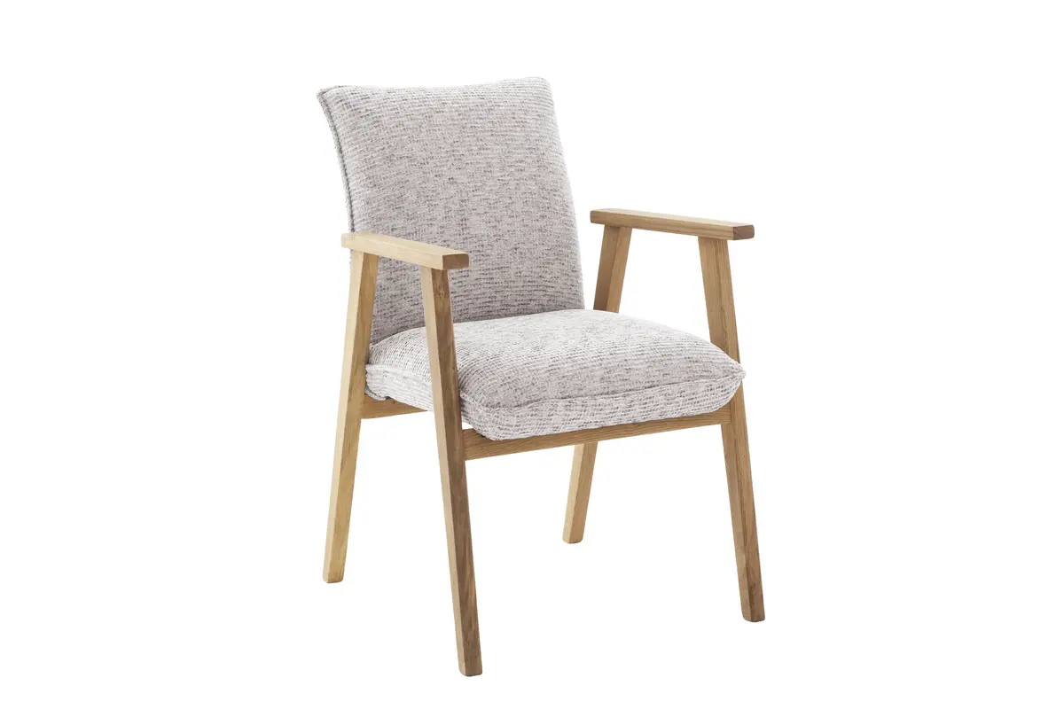 Armlehnstuhl - Stoff, Lichtgrau