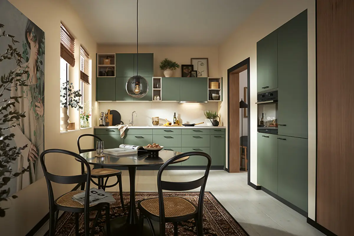 Küchenzeile 51.220 10 525, Eukalyptusgrün matt AFP