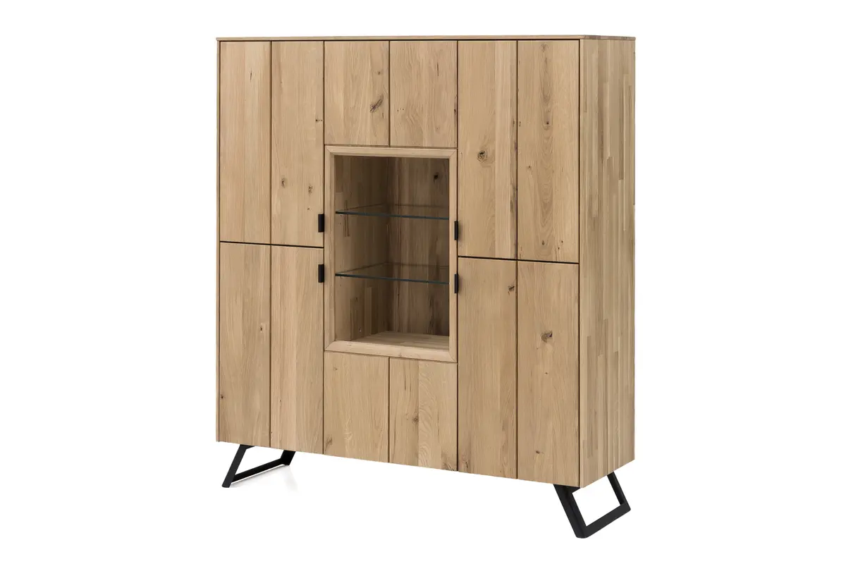 Highboard - Wildeiche Bianco Massiv