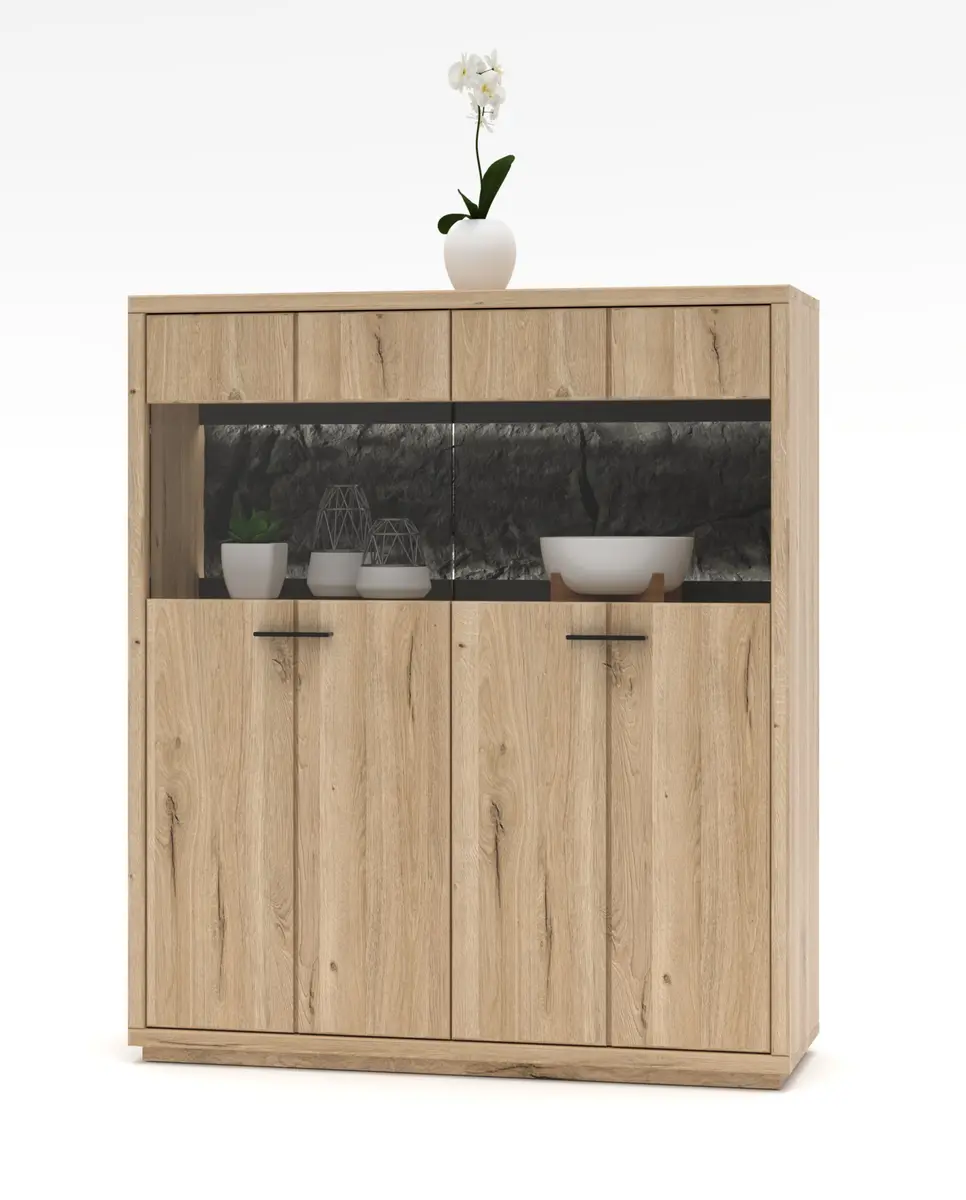 Highboard - Wildeiche massiv