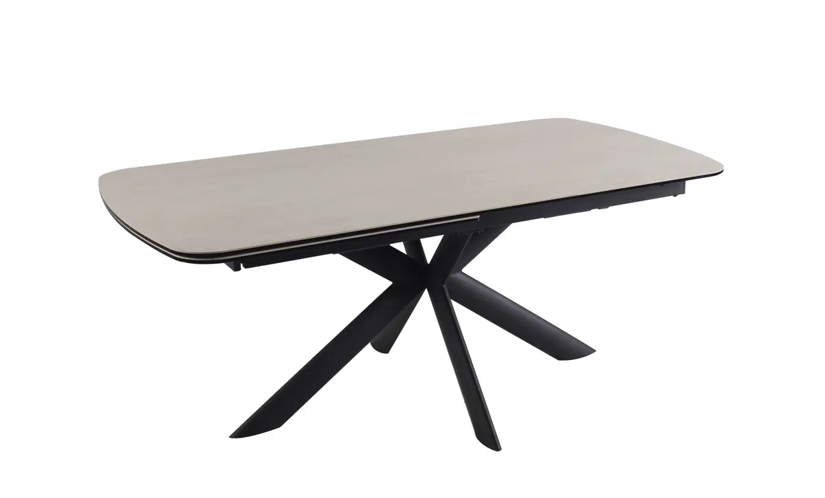 Esstisch MAXIE - ausziehbar, LB ca. 190x98 cm, Glaskeramik, Travertin farbig