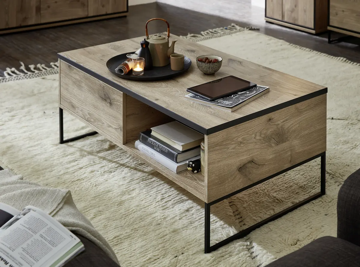 Couchtisch - mit Schubkasten, Eiche