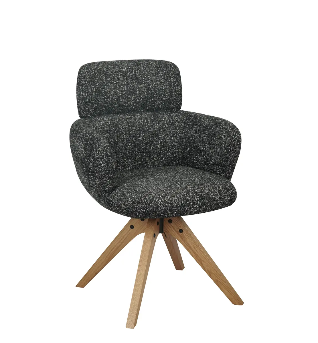 Armlehnstuhl MANJA - drehbar, Stoff, Graublau