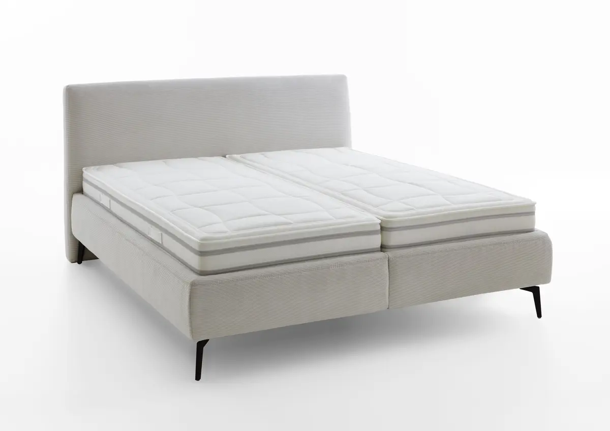 Polsterbett - Liegefläche ca. 180x200 cm, Feincord, Natur