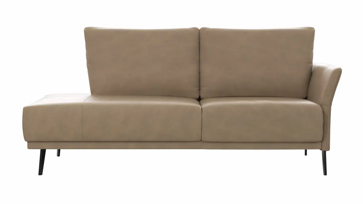 Recamiere Rosario - Ausrichtung rechts, Leder, Rauchbraun