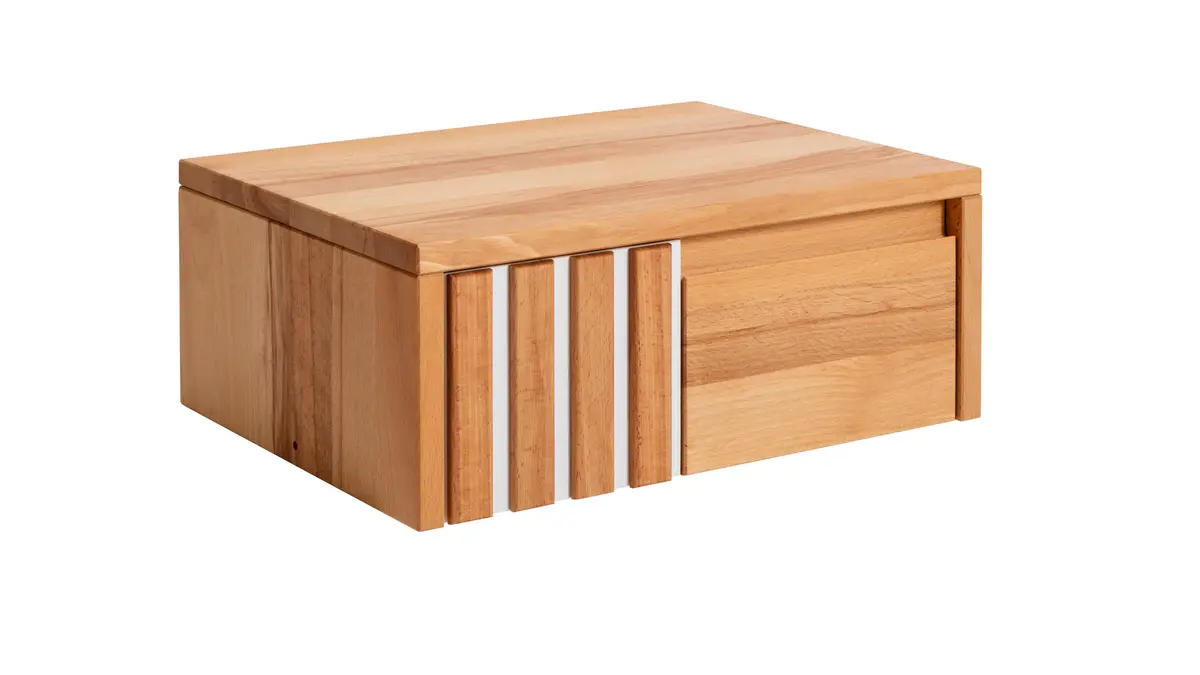  Nachtkonsole Tigris - links, Kernbuche massiv, geölt