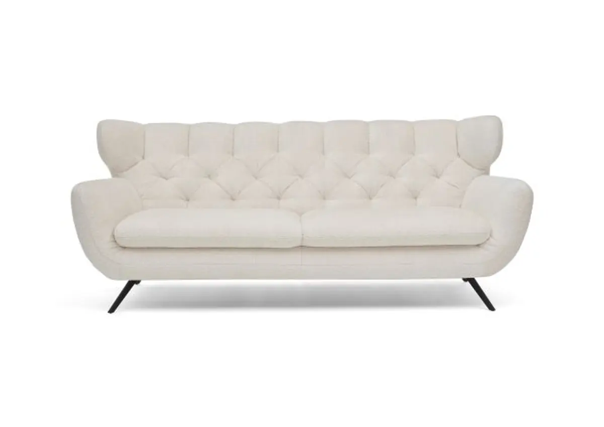 Sofa CHIRA - 3-Sitzer, Stoff, Creme