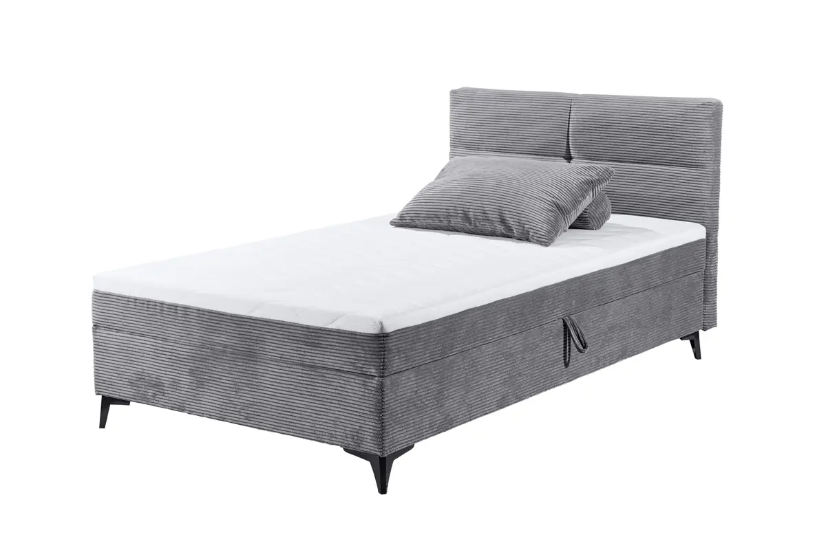 Boxbett - Liegefläche ca. 120x200 cm, Stoff, Grau