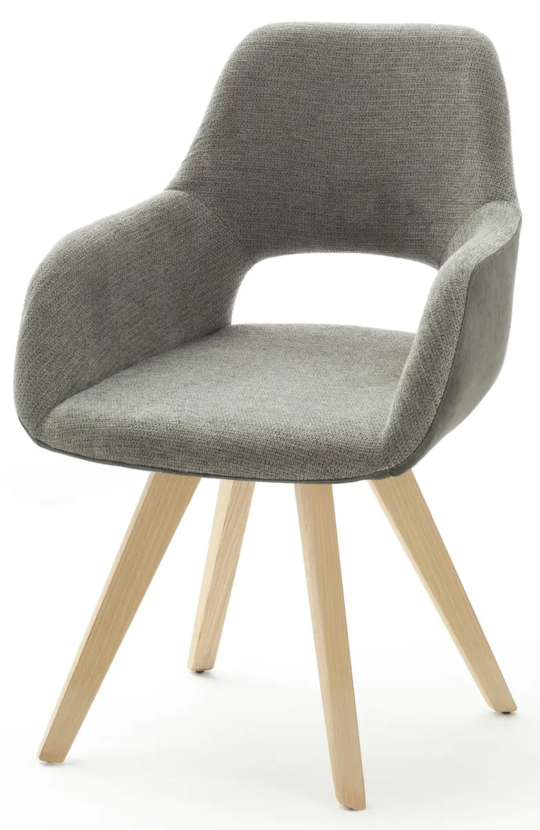 Armlehnenstuhl MACIE - Stoff, Olive