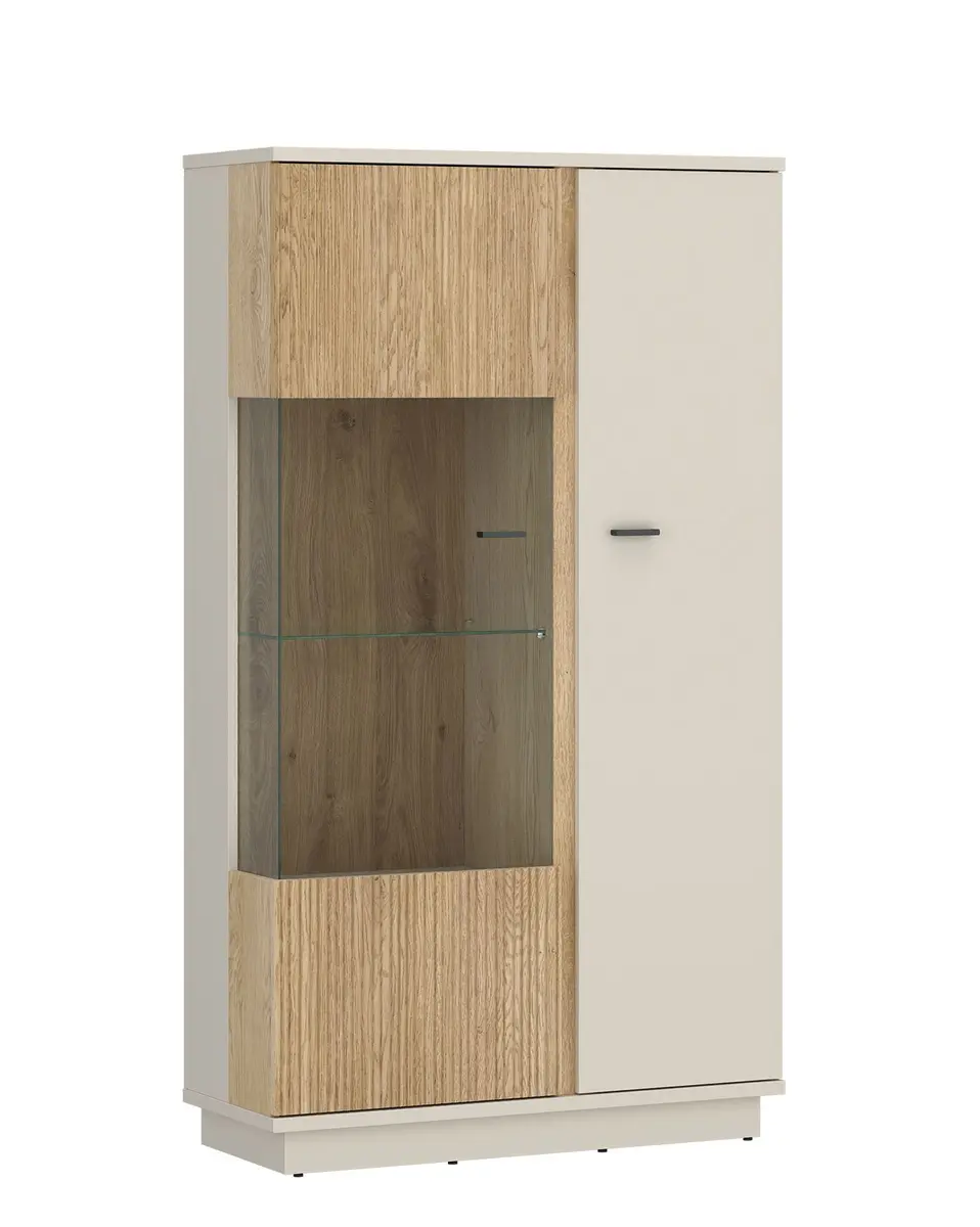 Vitrine - B ca. 87 cm, Kaschmir, Cremona Eiche Nachbildung