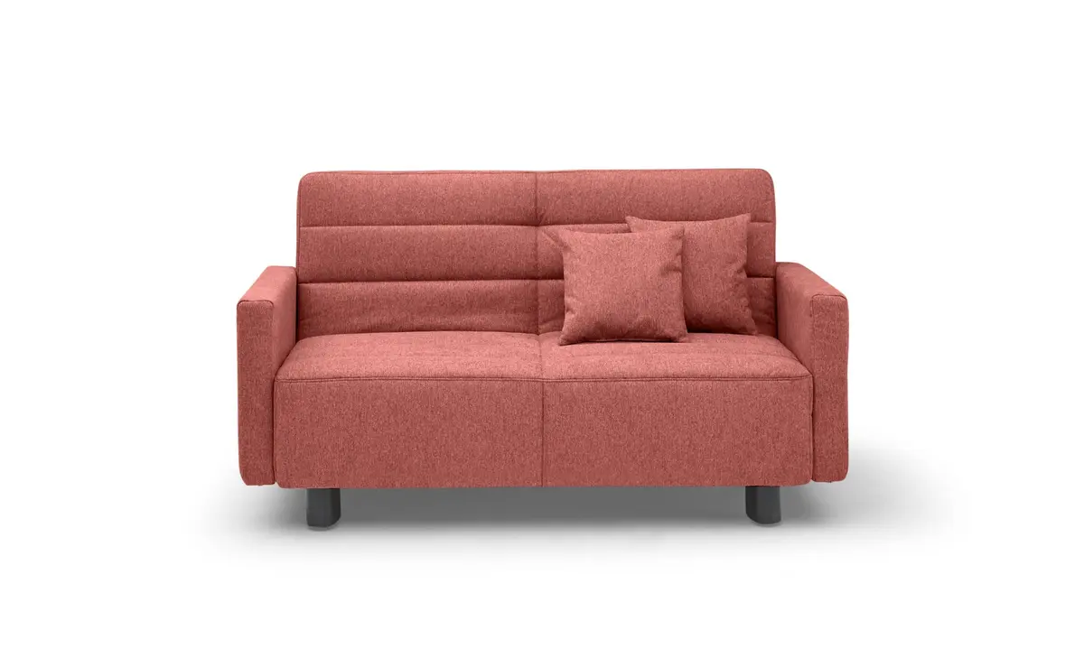 Funktionssofa EASY Optik D - 2-Sitzer, 140 cm inkl. Schlaffunktion, Stoff, Rot