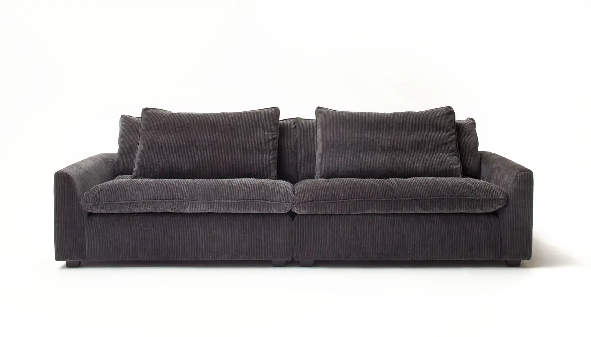 Sofa Ulf - 3,5-Sitzer, Cord, Anthrazit