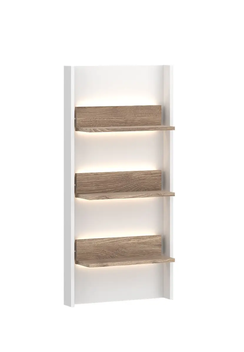 Paneel - mit Beleuchtung, B ca. 50 cm, Alpinweiß, Viking Eiche Nachbildung