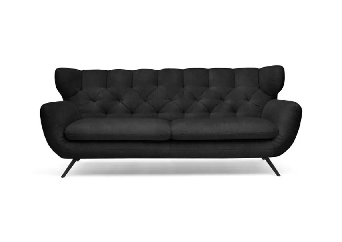 Sofa CHIRA - 3-Sitzer, Stoff, Schwarz