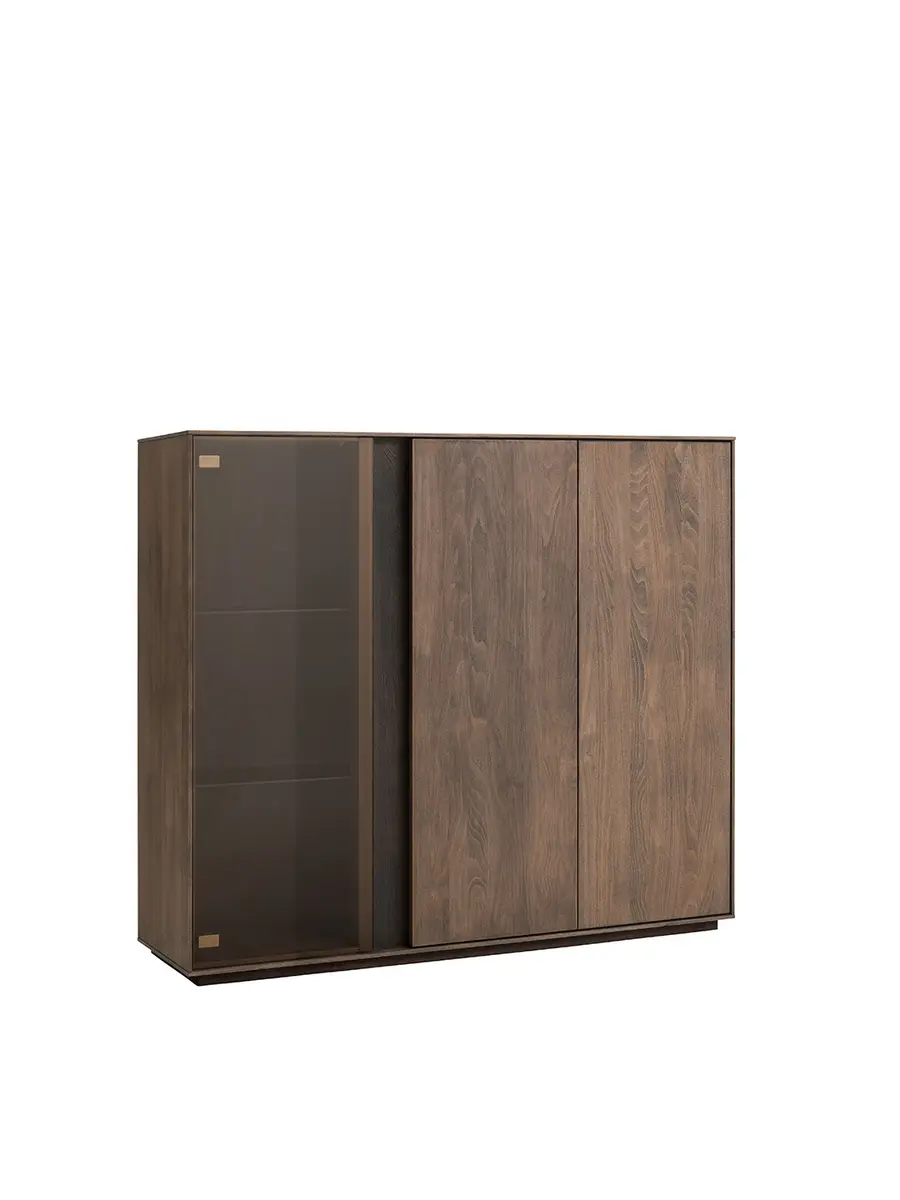 Highboard Saratoga - Buche massiv, silbergrau geölt