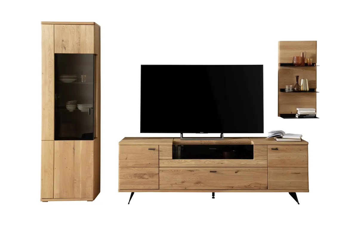 Wohnwand - Eiche teilmassiv