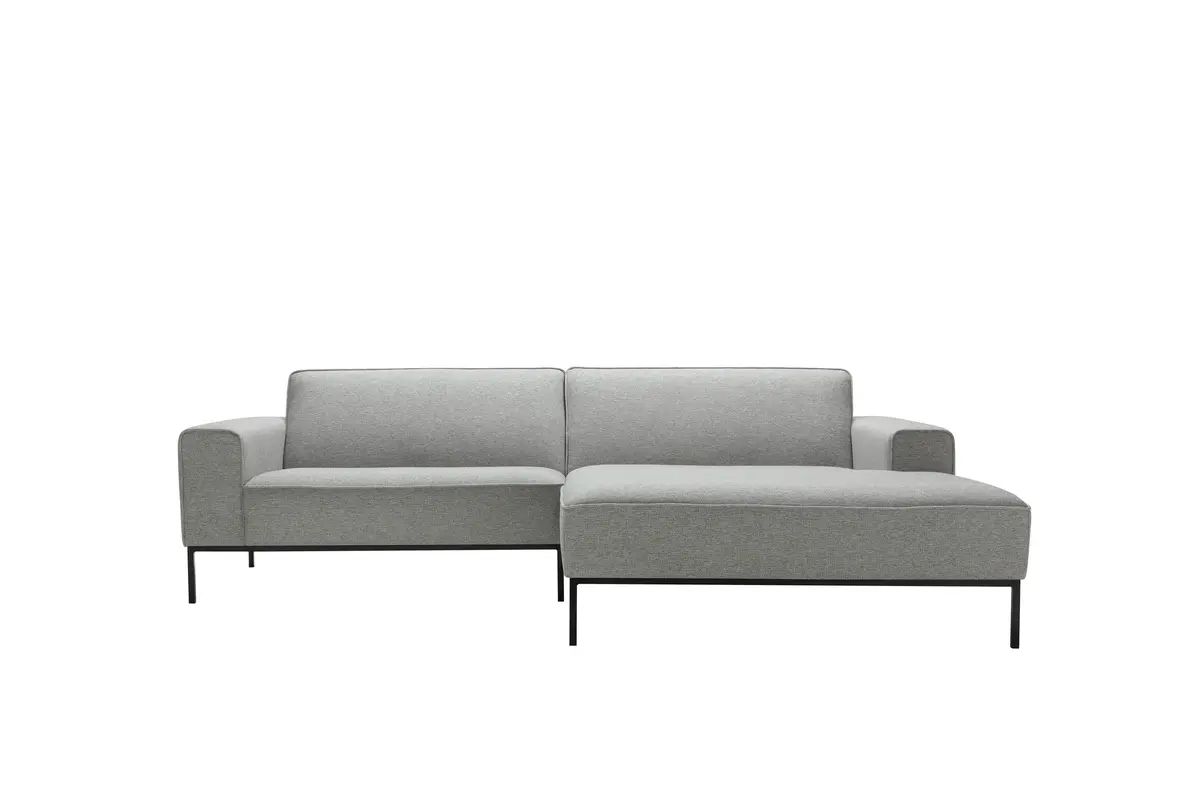 Ecksofa Morten - 1,5-Sitzer, Longchair rechts, Stoff, Grau