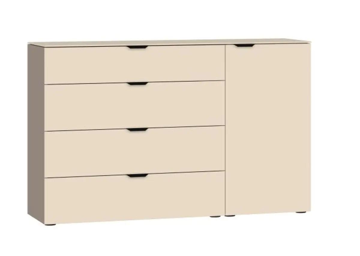 Kommode JOIN IT- Nougat, Glas, Creme