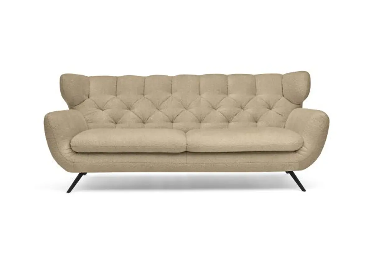 Sofa CHIRA - 3-Sitzer, Stoff, Graubraun