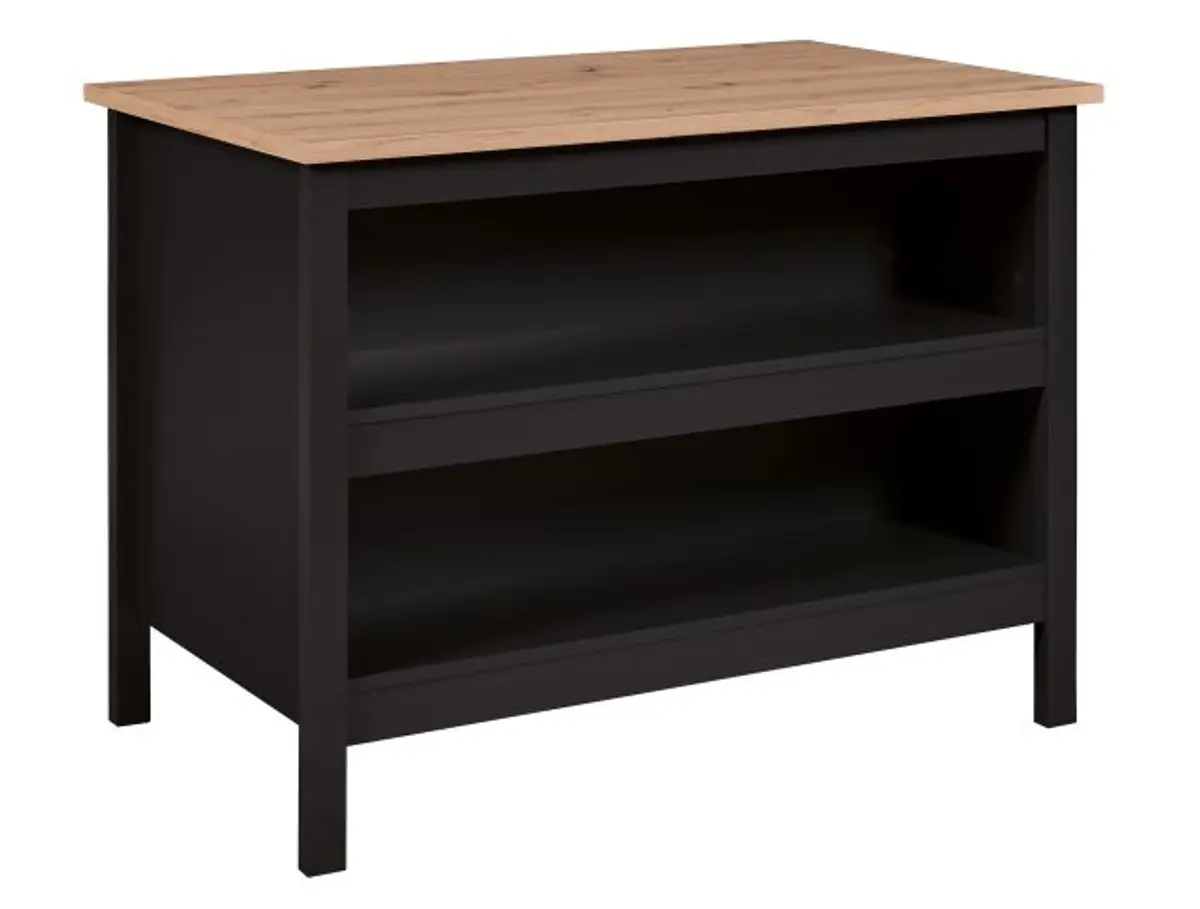 Bartisch - LB ca. 124x75 cm, Schwarz, Artisan Eiche Nachbildung