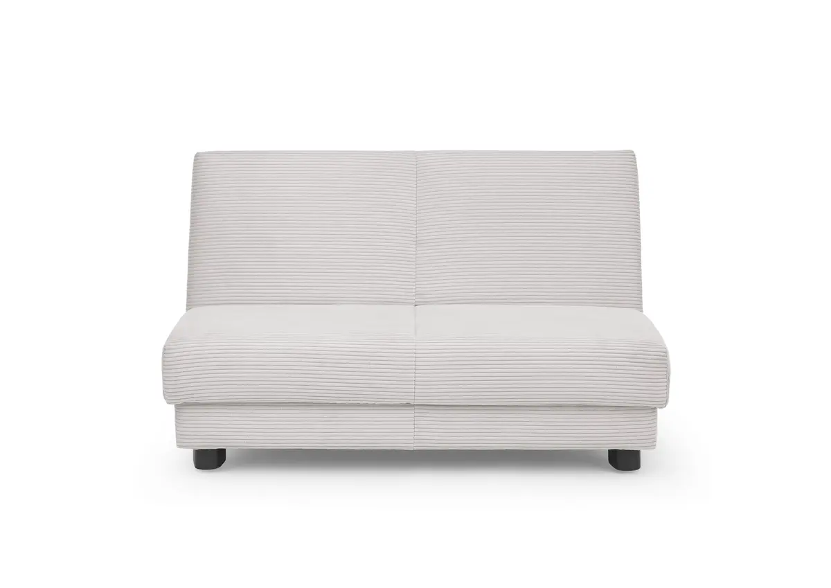 Schlafsofa EASY Optik A - 2-Sitzer ohne Armlehne, 140 cm inkl. Schlaffunktion, Cord, Hellgrau