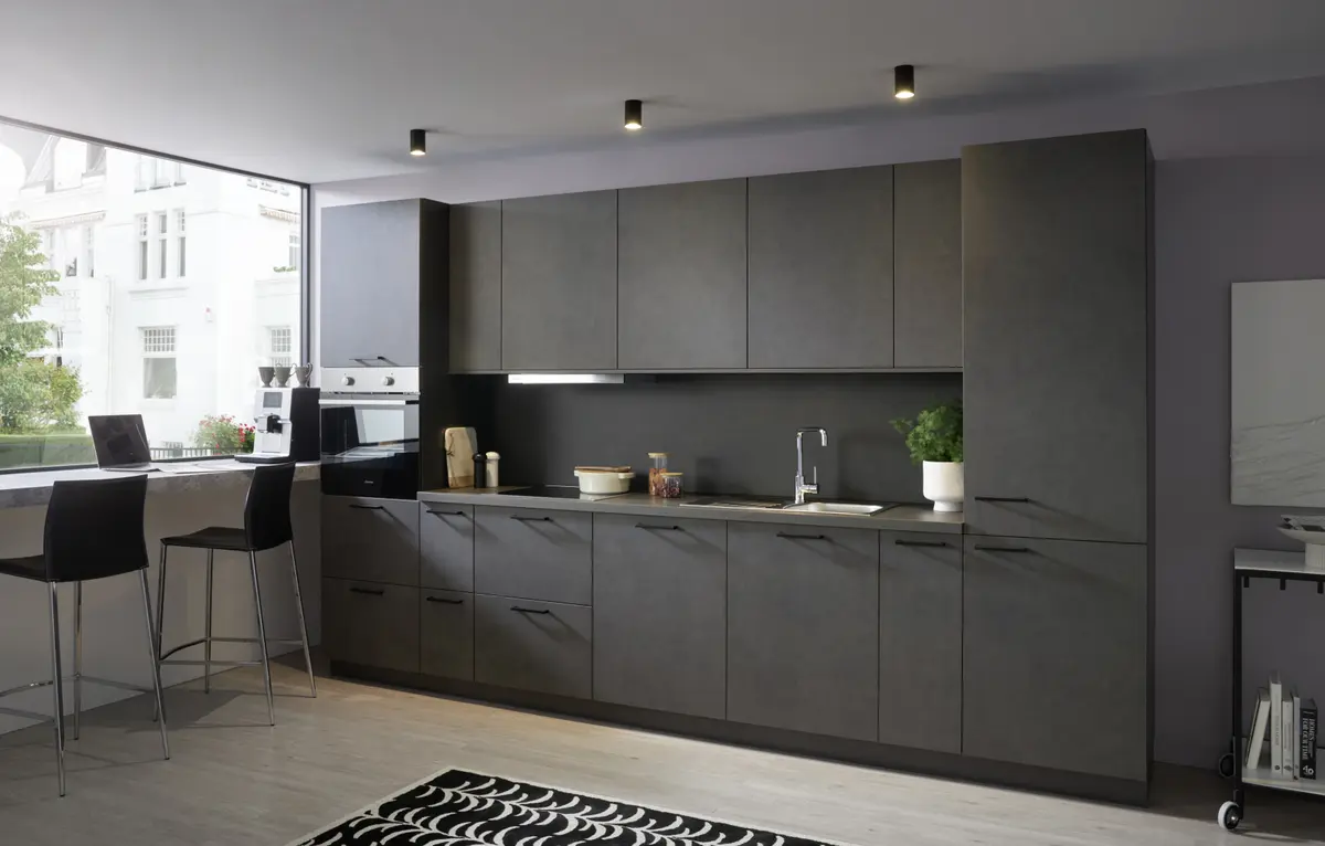 Küchenzeile 52.210 CO 3 523, Beton Schiefergrau Nachbildung