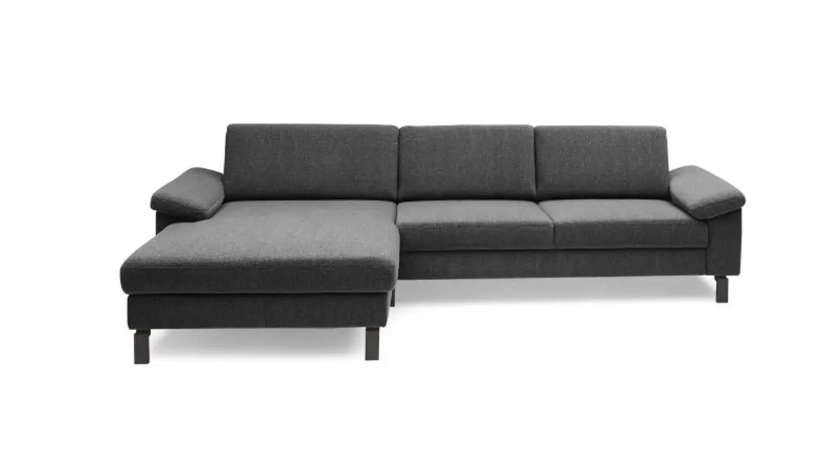 Ecksofa CALM Move - Ecke links, 2,5-Sitzer, Microfaser, Schwarz