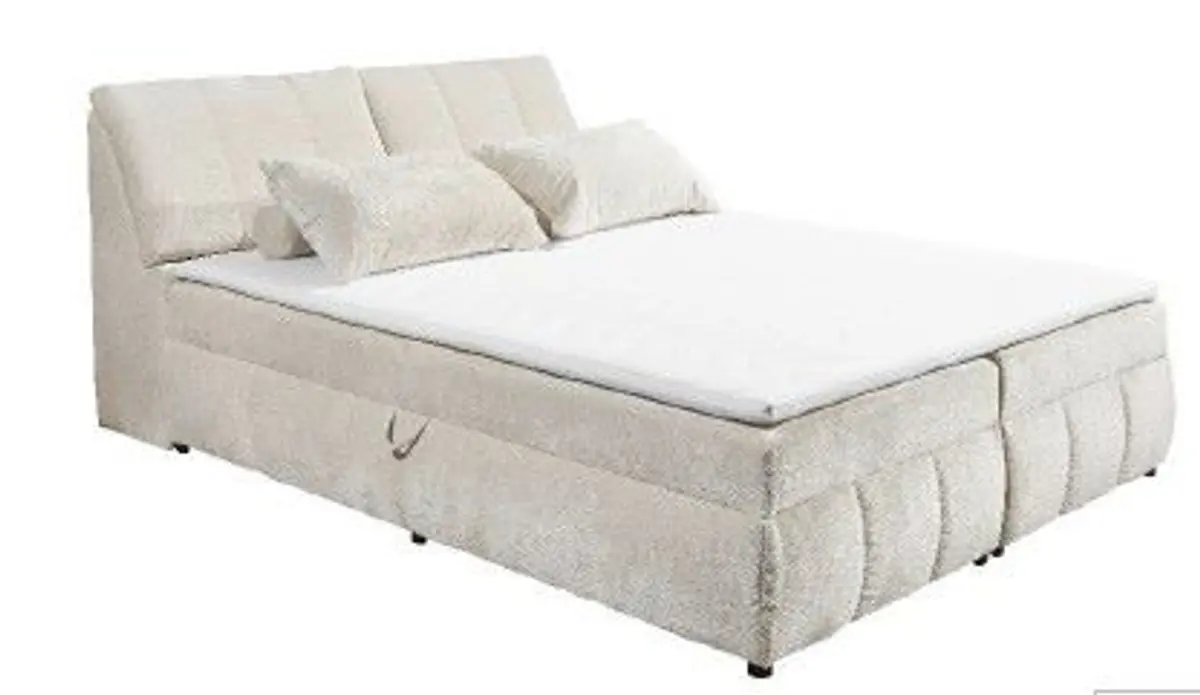 Boxbett- Liegefläche ca. 120x200 cm, Stoff, Creme