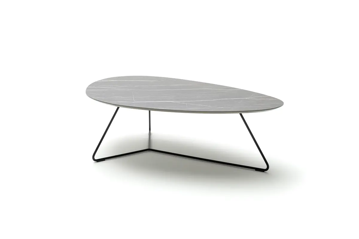 Couchtisch Fano - LBH ca. 121x75x38 cm, HPL Laminat, Kiesel