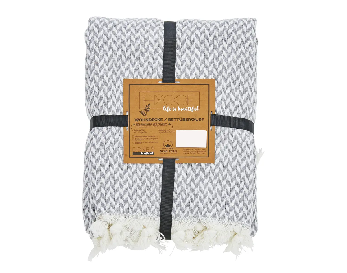 Wohndecke - BL ca. 160x200 cm, Silberfarben