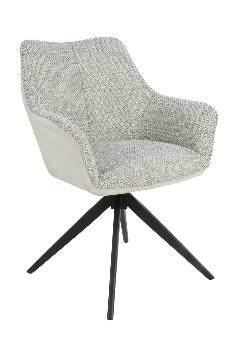 Armlehnstuhl - drehbar, Stoff, Grau, Vintage Creme