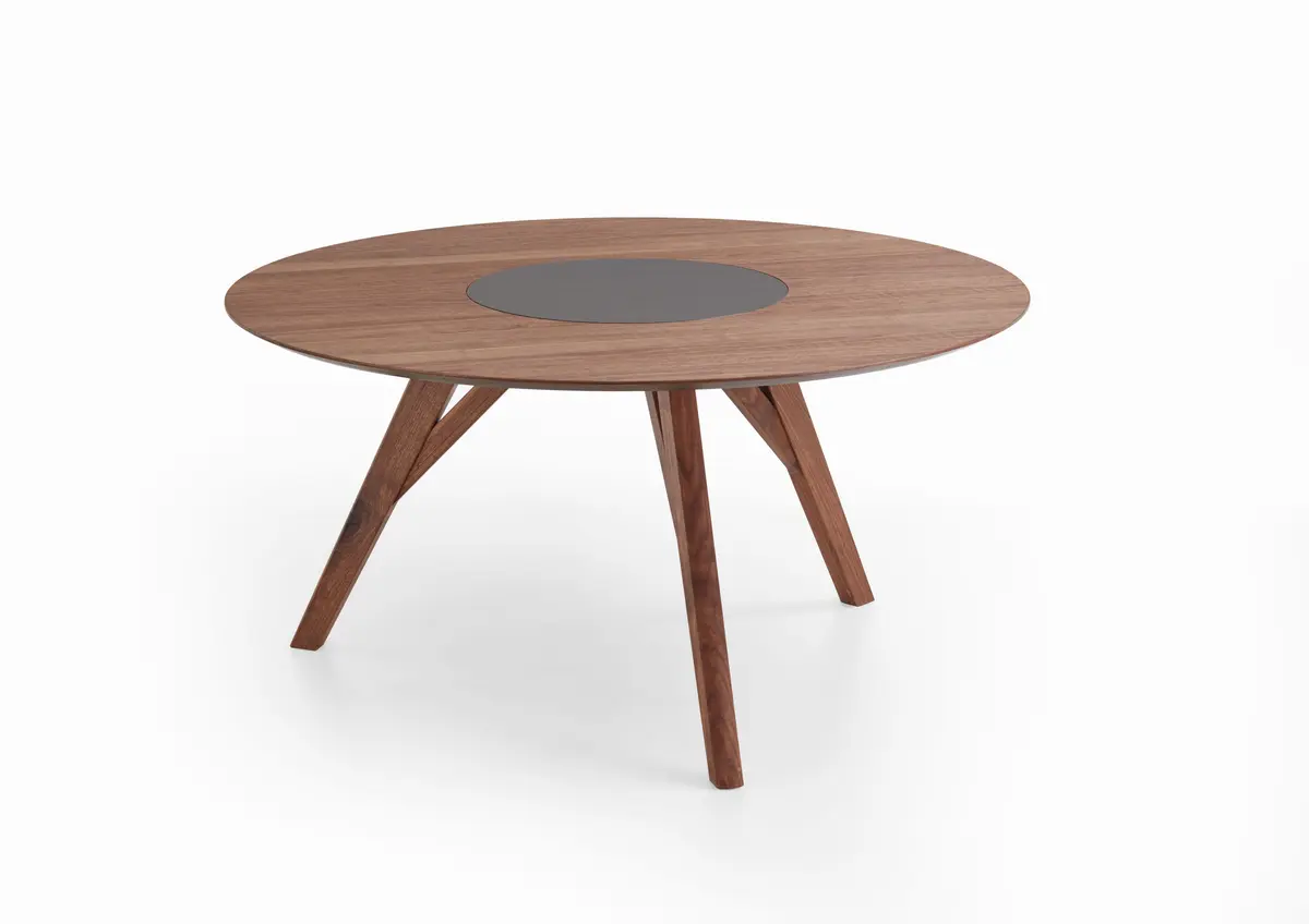 Esstisch -  D ca. 128 cm, Nussbaum furniert