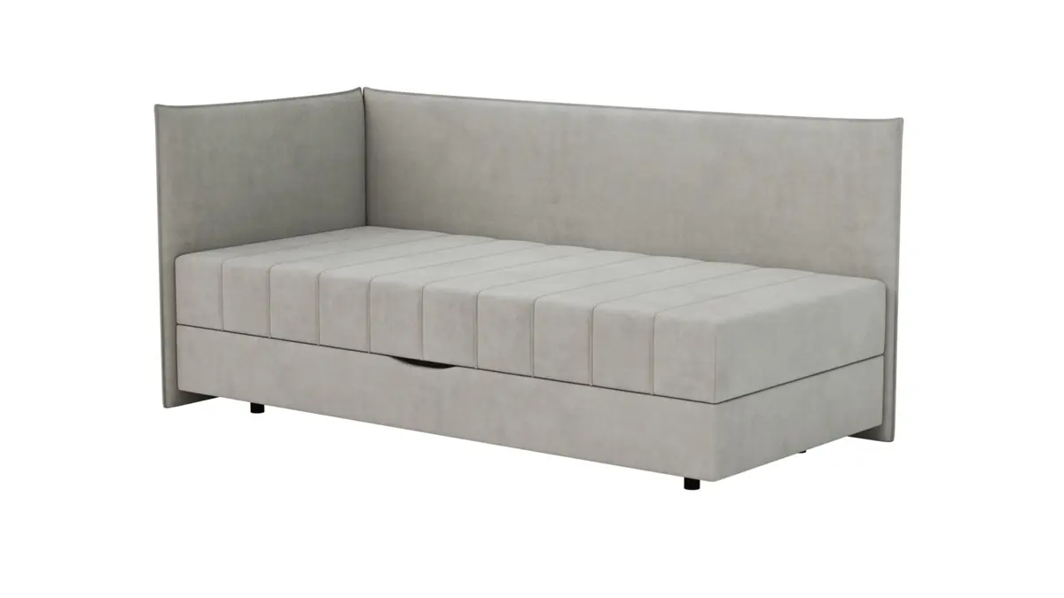 Polsterliege Evora - Liegefläche ca. 90x200 cm, Stoff, Hellgrau