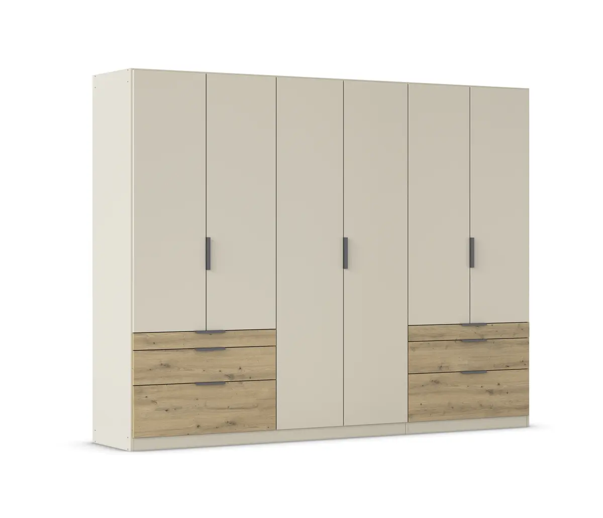 Drehtürenschrank RANI- B ca. 271 cm, Champagner, Eiche Dekor