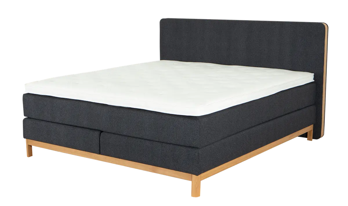 Boxspringbett Odense - Liegefläche ca. 180x200 cm, Stoff, Indigo